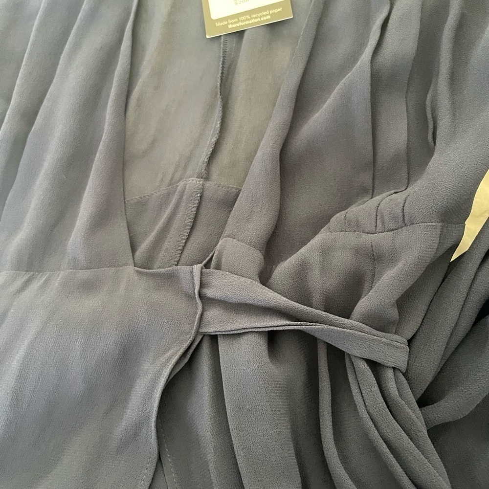 Reformation blue Winslow chiffon wrap maxi dress - Picture 11 of 12